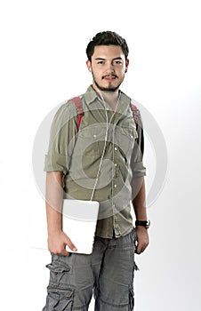 Attractive Young Man Listening To Headphones