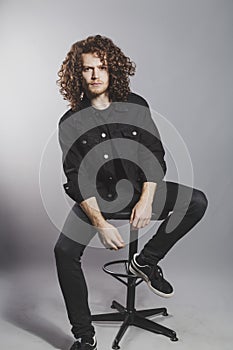 Young ginger man studio portrait