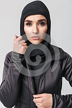 Attractive young muslim woman wearing sport hijab