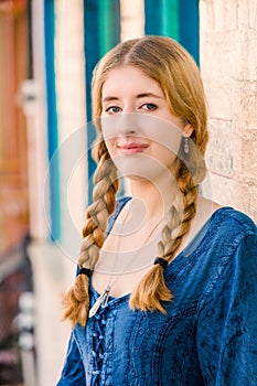 Attractive Young Woman with braids photo