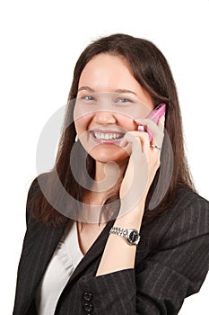 Attractive young woman calling by cellular phone