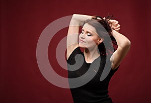 Attractive young woman dancing