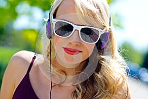 Attractive young woman with headphones