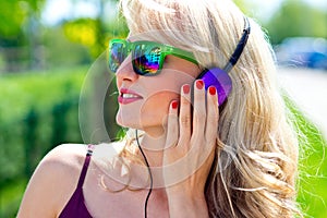 Attractive young woman with headphones
