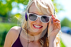 Attractive young woman with headphones