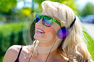 Attractive young woman with headphones