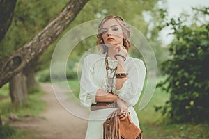 Attractive young woman outdoor portrait