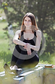 Attractive young woman in the park