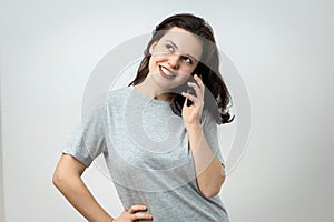 Attractive young woman on the phone