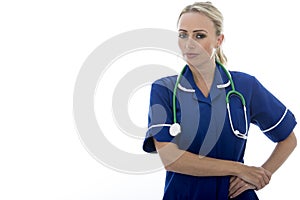 Attractive Young Woman Posing As A Doctor or Nurse