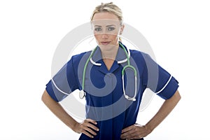 Attractive Young Woman Posing As A Doctor or Nurse