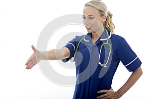 Attractive Young Woman Posing As A Doctor or Nurse