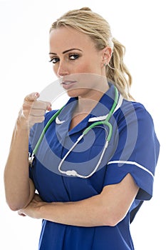 Attractive Young Woman Posing As A Doctor or Nurse