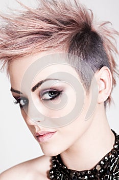 Attractive Young Woman With a Punk Hairstyle