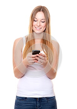 Attractive young woman using smart phone