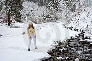 Attractive young woman in wintertime
