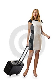 Attrative woman with suitcase