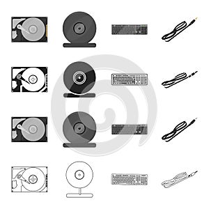 Attributes, computer, systems and other web icon in cartoon style.Communication, tools, equipment, icons in set