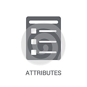 Attributes icon. Trendy Attributes logo concept on white background from Technology collection