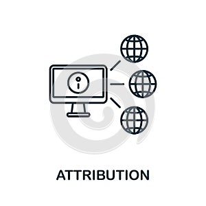 Attribution icon. Line element from affiliate marketing collection. Linear Attribution icon sign for web design photo