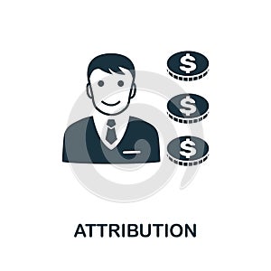 Attribution icon. Simple element from affiliate marketing collection. Filled Attribution icon for templates photo