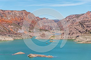Atuel canyon and Valle Grande reservoir in Mendoza, Argentina. photo