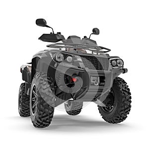 ATV Four Wheeler Bike on white. 3D illustration