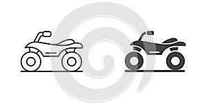 Atv icon in flat style. Quad bike vector illustration on isolated background. Transport sign business concept