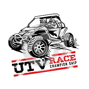 ATV Logo Buggy Racing sport vector illustration
