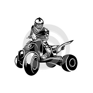 ATV logo vector, Quad bike competition logo vector illustration, Silhouette design