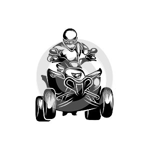 ATV logo vector, Quad bike competition logo vector illustration, Silhouette design