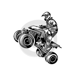 ATV logo vector, Quad bike competition logo vector illustration, Silhouette design