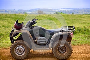 ATV in profile with helmet