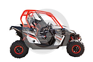 ATV quad bike or buggy car isolated on white background with clipping path