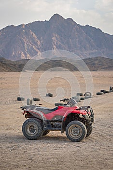 Atv quad bike in the desert