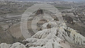 ATV Quad Bike in front of mountains landscape in Cappadocia , Turkey - feb 2023