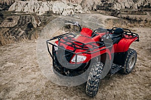 ATV Quad Bike in front of mountains landscape in Turkey