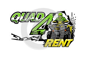 ATV Quad Bike for rent, isolated background