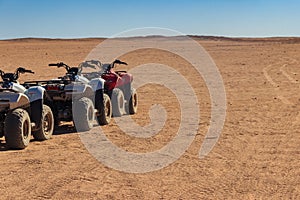 ATV quad bikes for safari trips in Arabian desert, Egypt