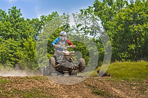 ATV QUAD racer jumping