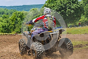 ATV racer takes a turn