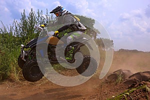 ATV Rider Landing His Jump