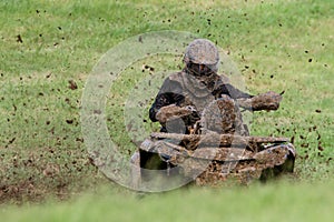 ATV Rider Sends Dirt Flying