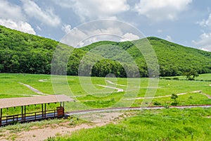 ATV rout, green field in Thailand