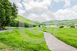 ATV rout, green field in Thailand