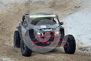 ATV and UTV driving at winter