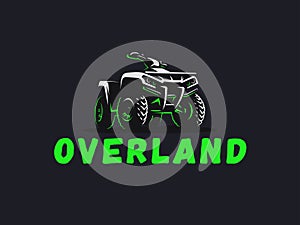 ATV vehicle logo. All-terrain 4x4 quad illustration