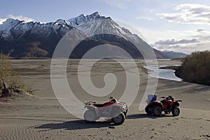 ATVs at Alaskan Glacier Wash