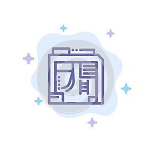 Atx, Box, Case, Computer Blue Icon on Abstract Cloud Background