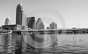 ATX Cityscape Black and white Austin Skyline